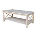 Unfinished Solid Wood Coffee Table E3488