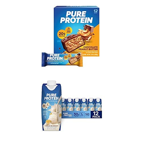 Chocolate Peanut Butter Protein Bars and Vanilla Protein Shake C629227