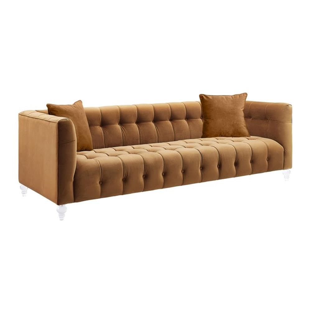 Velvet Upholstered Sofa with Tufted Seat and Back Z58185