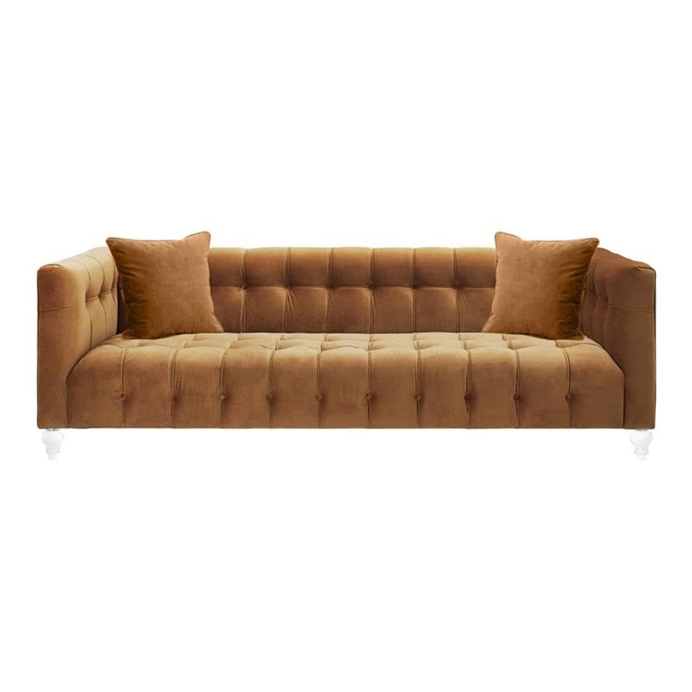 Velvet Upholstered Sofa with Tufted Seat and Back Z58185
