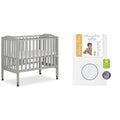Cool Grey 2 in 1 Folding Portable Crib with 3” Fiber Mattress J62546