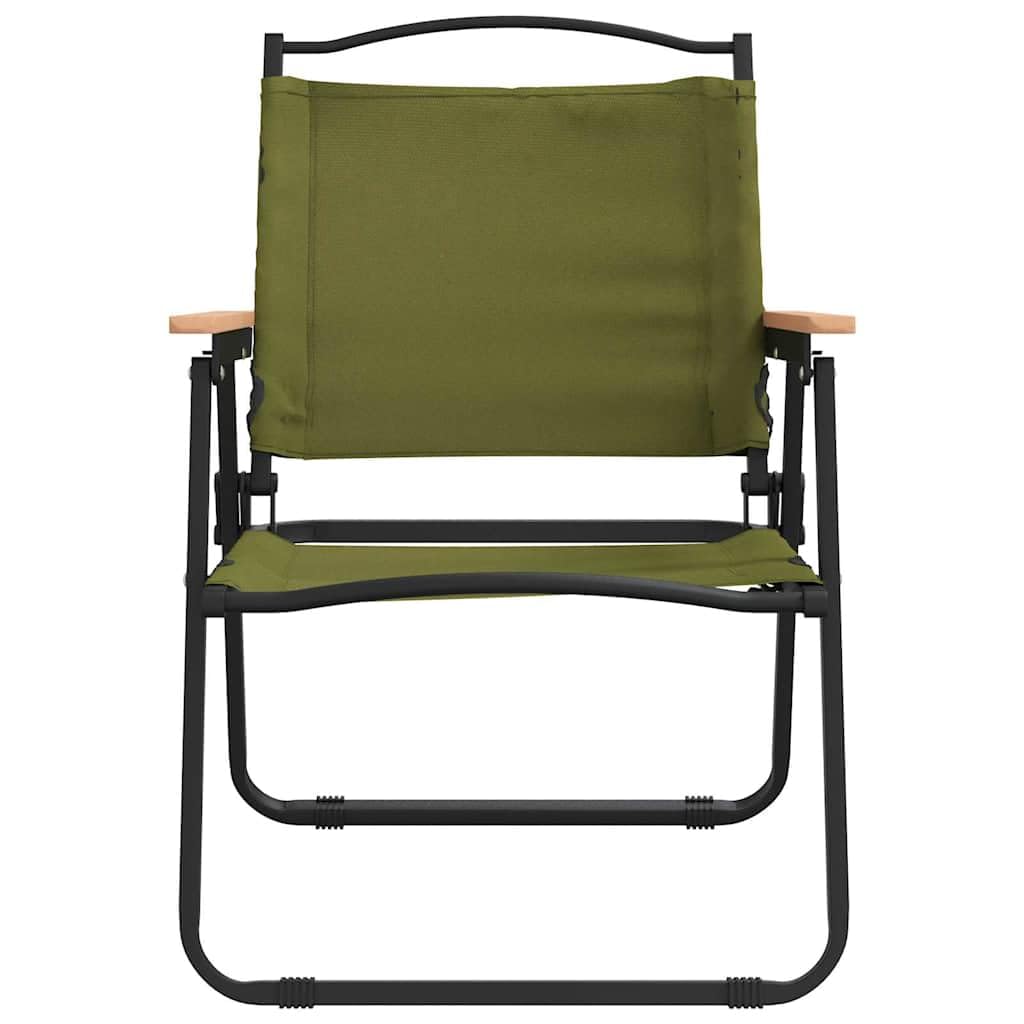 Green Oxford Fabric Folding Camping Chairs 2 Pack D384