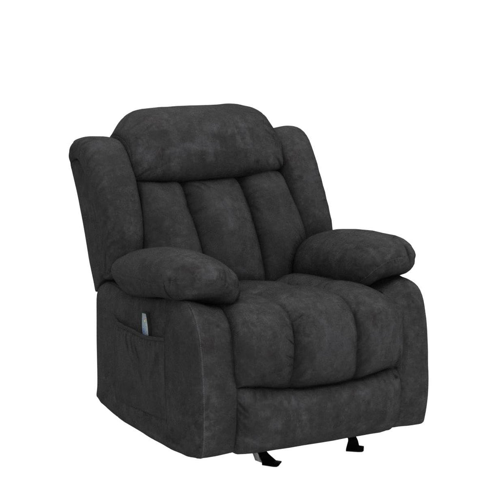 Grey Manual Swivel Rocker Recliner with Heat and Vibration G99741