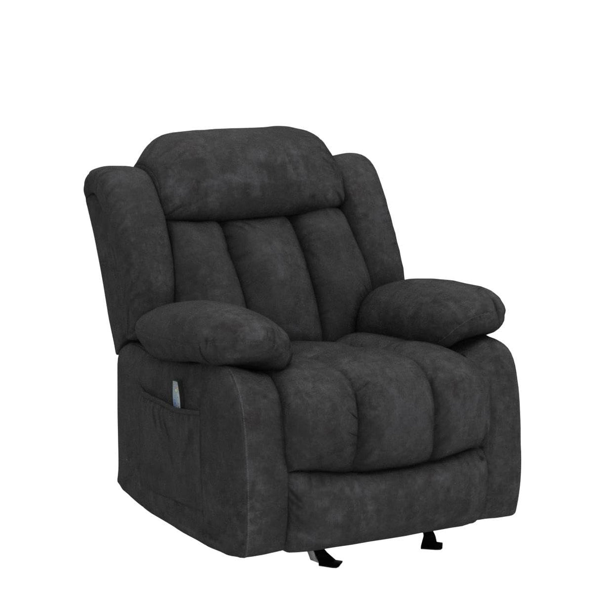 Grey Manual Swivel Rocker Recliner with Heat and Vibration G99741