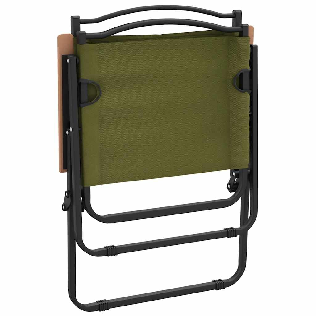 Green Oxford Fabric Folding Camping Chairs 2 Pack D384