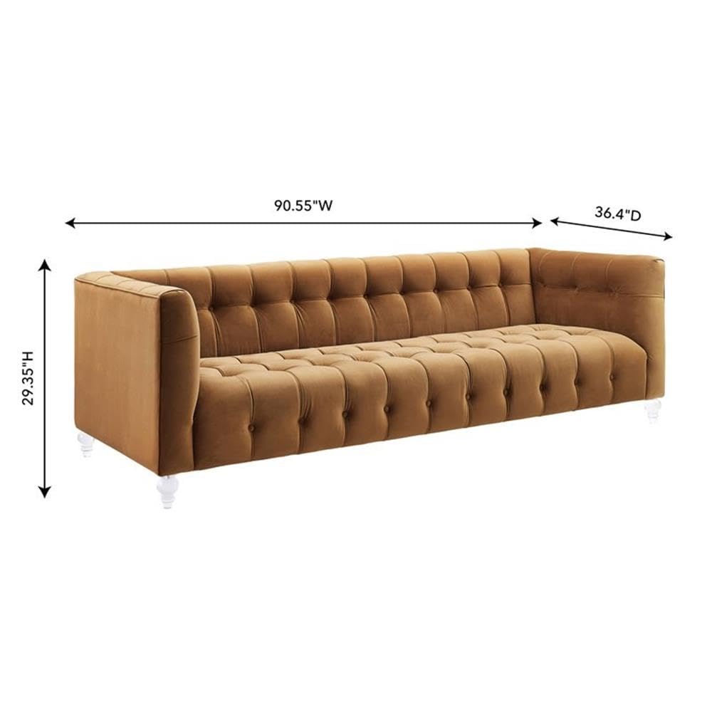 Velvet Upholstered Sofa with Tufted Seat and Back Z58185
