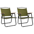 Green Oxford Fabric Folding Camping Chairs 2 Pack D384