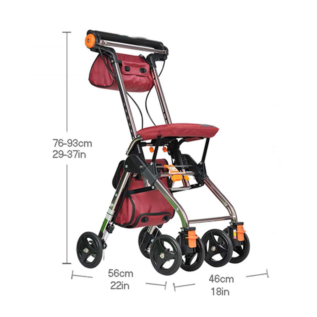4 Wheels Foldable Rollator Walker with Seat V19799