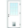 Steel Left Hand Outswing Prehung 9 Lite Door with Pet Door Z62683