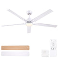 60 Inch White Ceiling Fan with Light & Remote Y720785