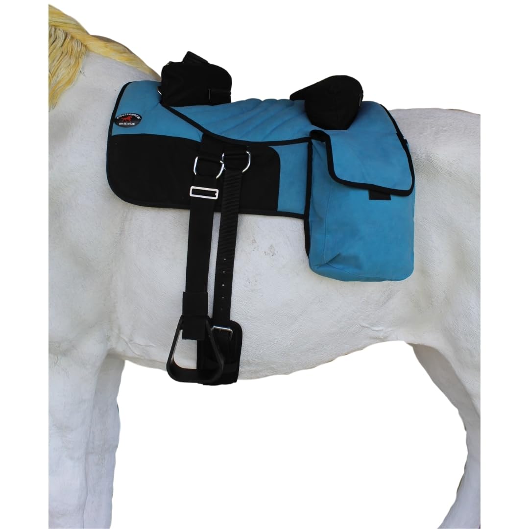 Horse Western Bareback Trail Saddle Pad with Pockets Girth Stirrups V143530