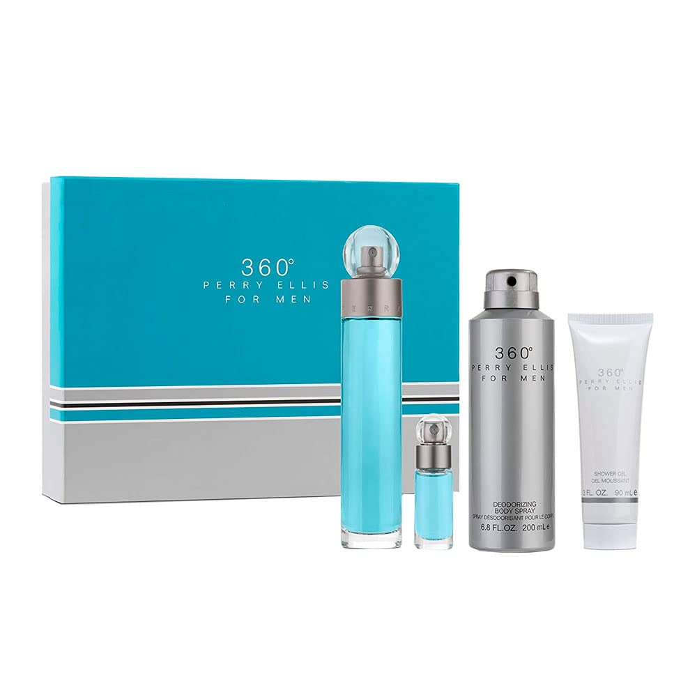 4 Pc Gift Set 3.4oz Edt Spray 6.8oz Deodorizing Body Spray 3.0oz Shower Gel 0.25oz Edt Spray Y749