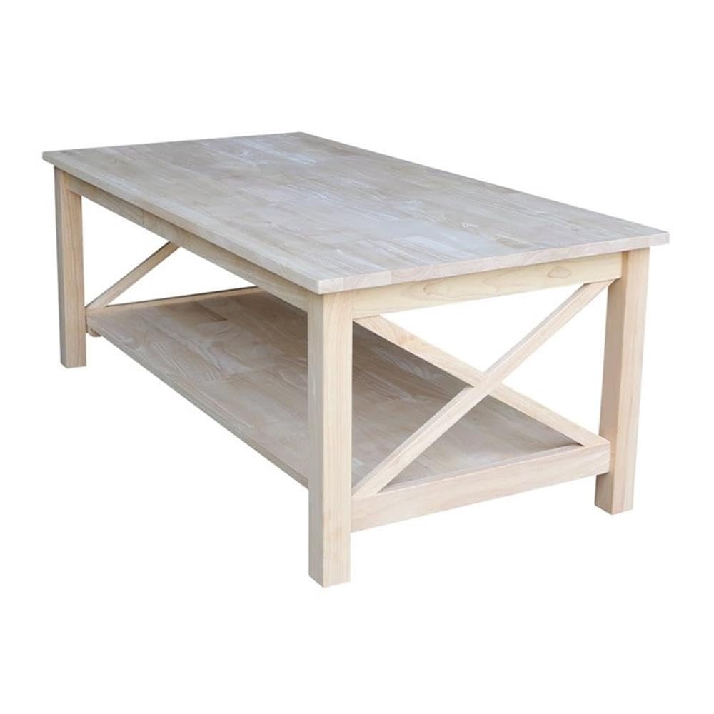 Unfinished Solid Wood Coffee Table E3488