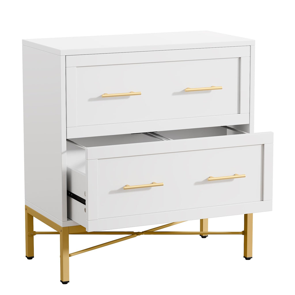 White 2 Drawer Wood File Cabinet S340