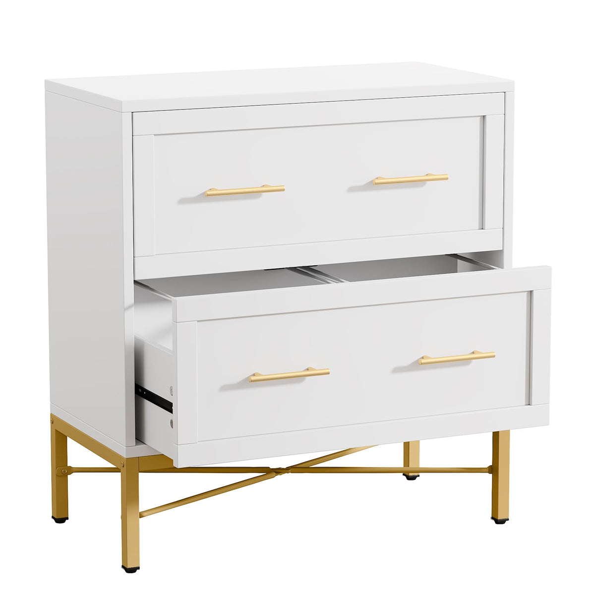 White 2 Drawer Wood File Cabinet S340