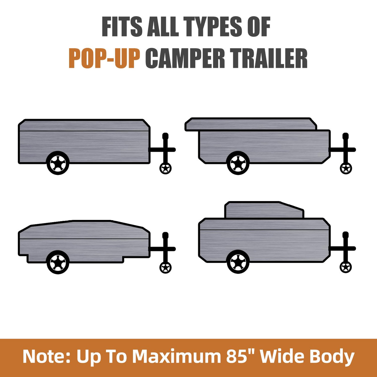 14' ~ 16' 7 Layers Waterproof Pop-up Camper Cover O805896