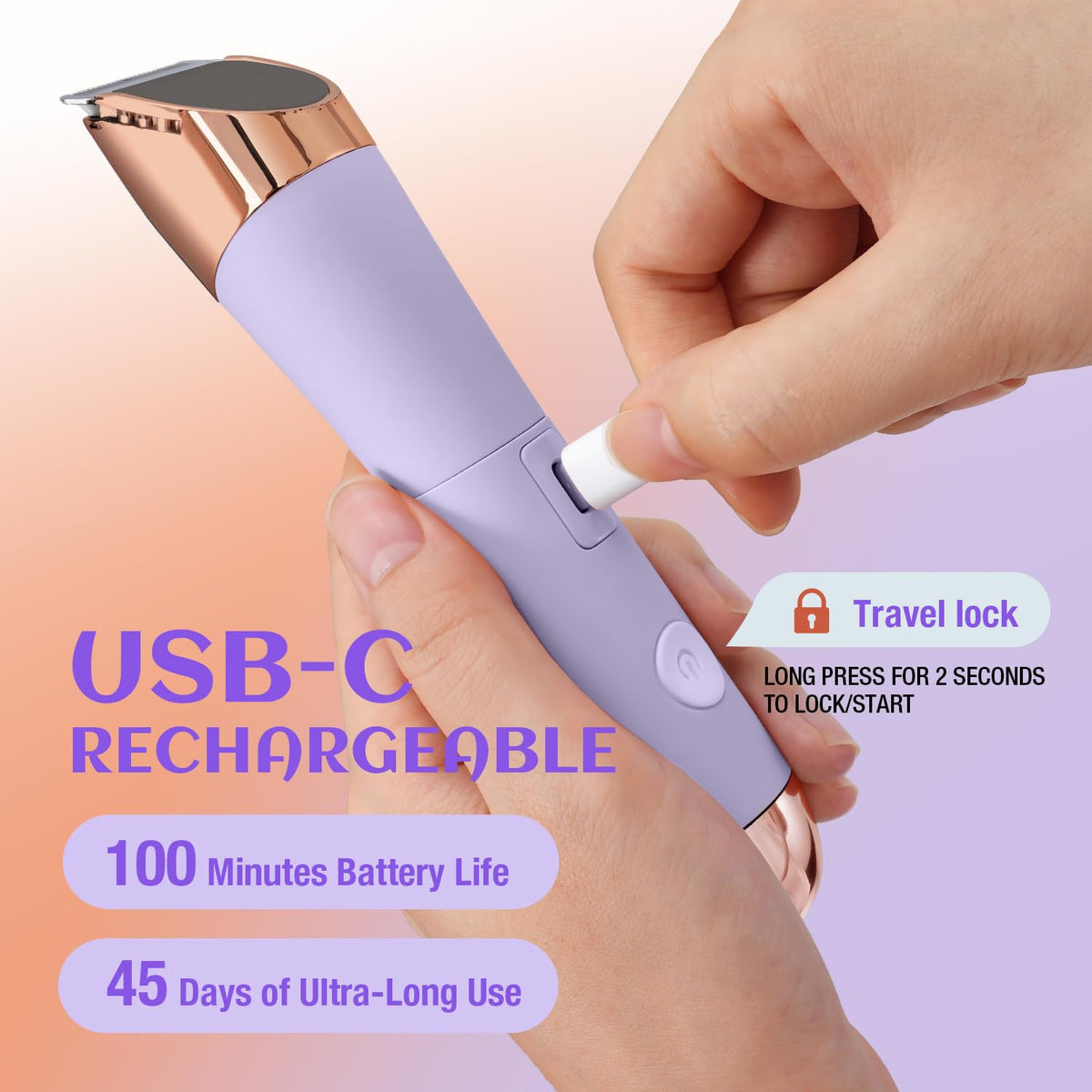 2-in-1 Electric Razor and Pubic Hair Trimmer with LED Light H338655