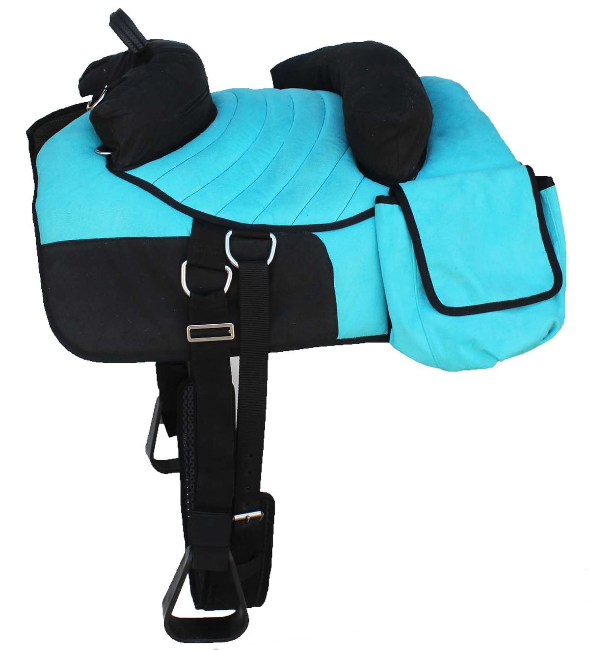 Horse Western Bareback Trail Saddle Pad with Pockets Girth Stirrups V143530