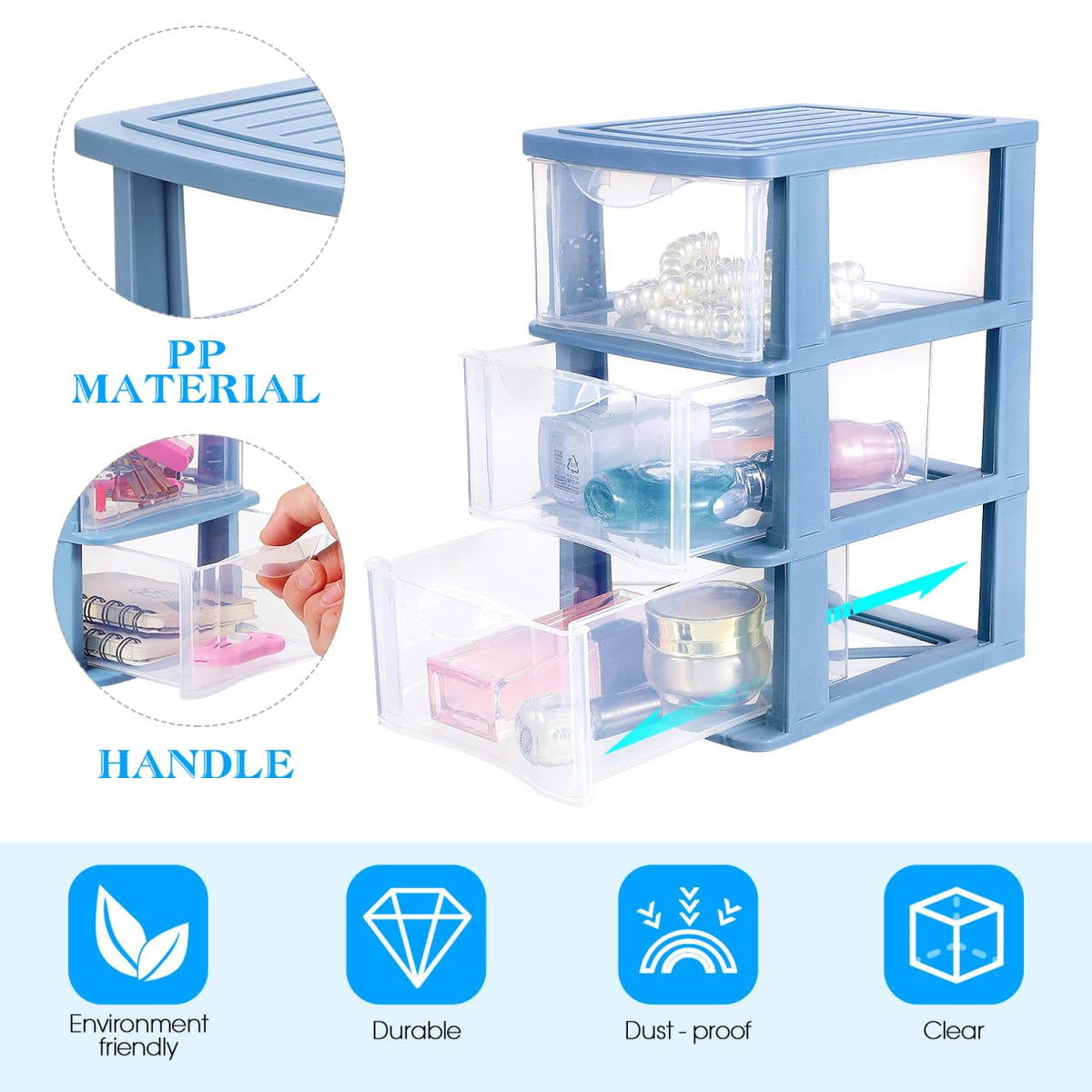 3-Drawer Plastic Storage Organizer H90326