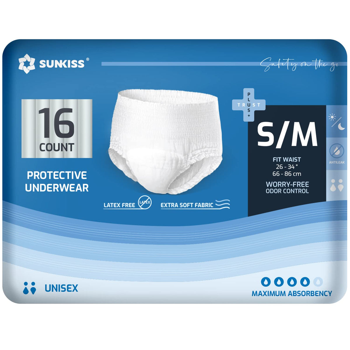 Incontinence Disposable Underwear Small/Medium 16 Count & Wet Wipes 200 Count H894910