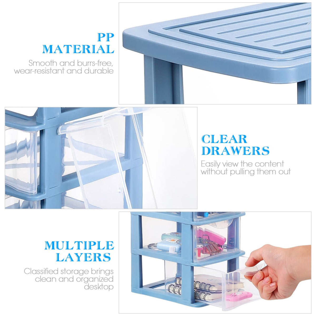 3-Drawer Plastic Storage Organizer H90326
