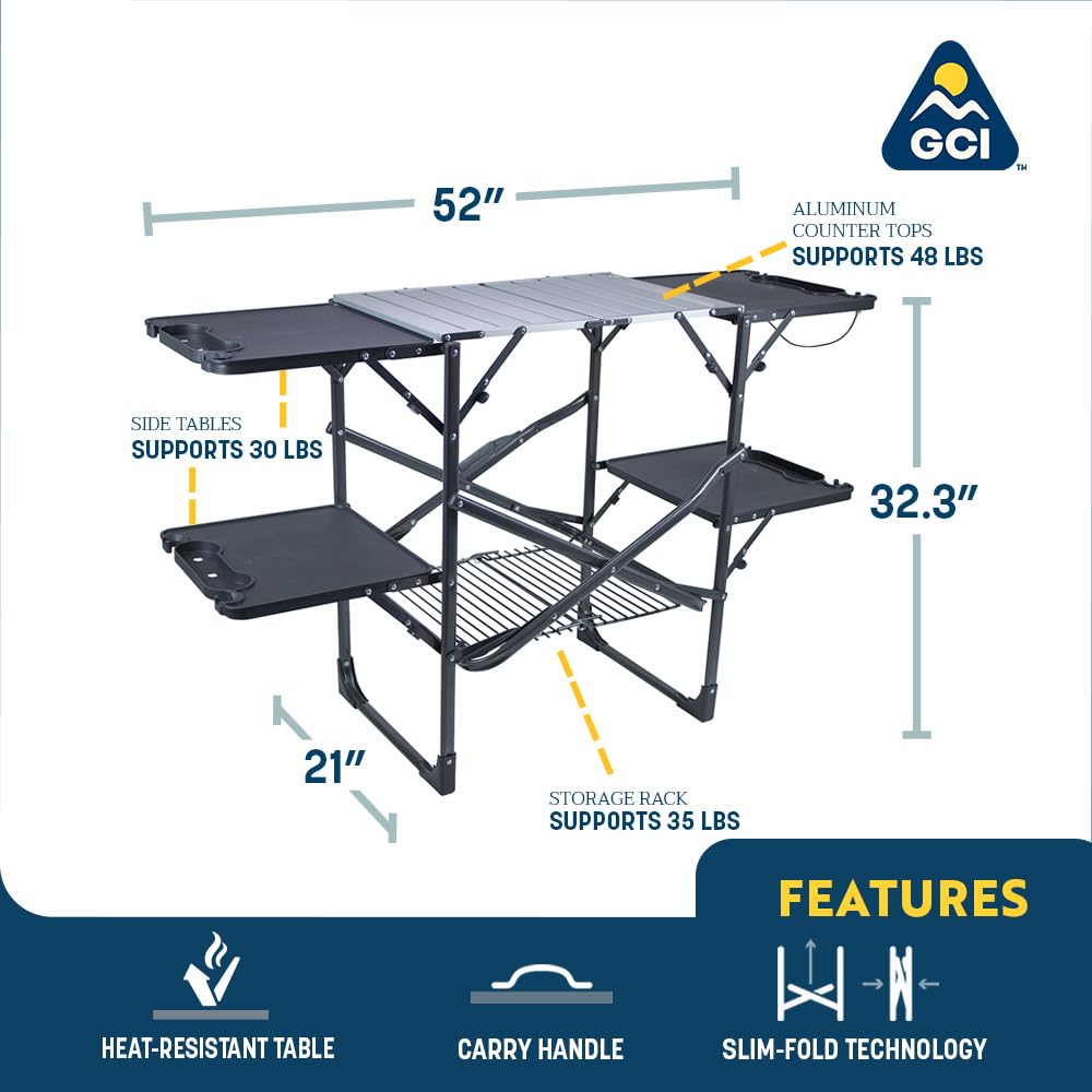 Portable Folding Cook Station with Heat Resistant Tabletop N7700