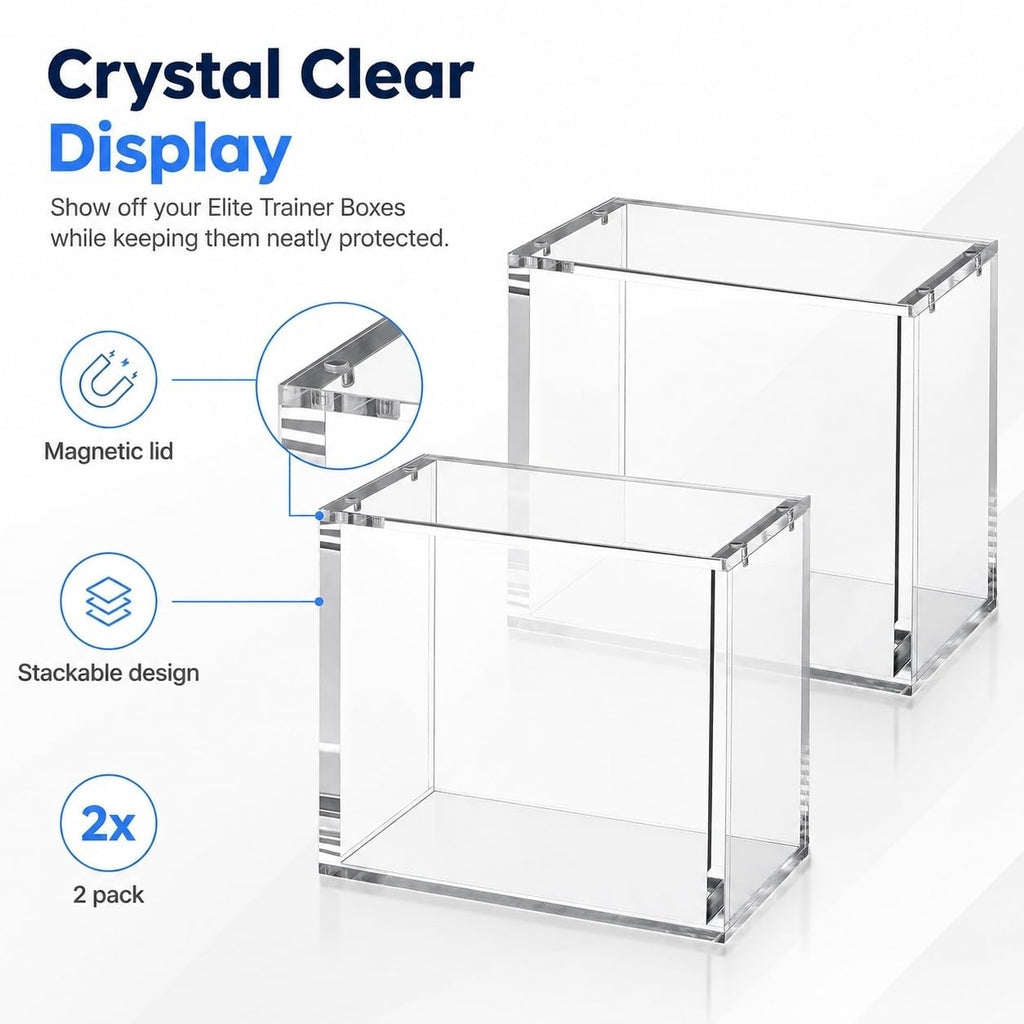 Display Case Stackable 2 Pack 5mm Acrylic Magnetic Lid UV Protection I693285