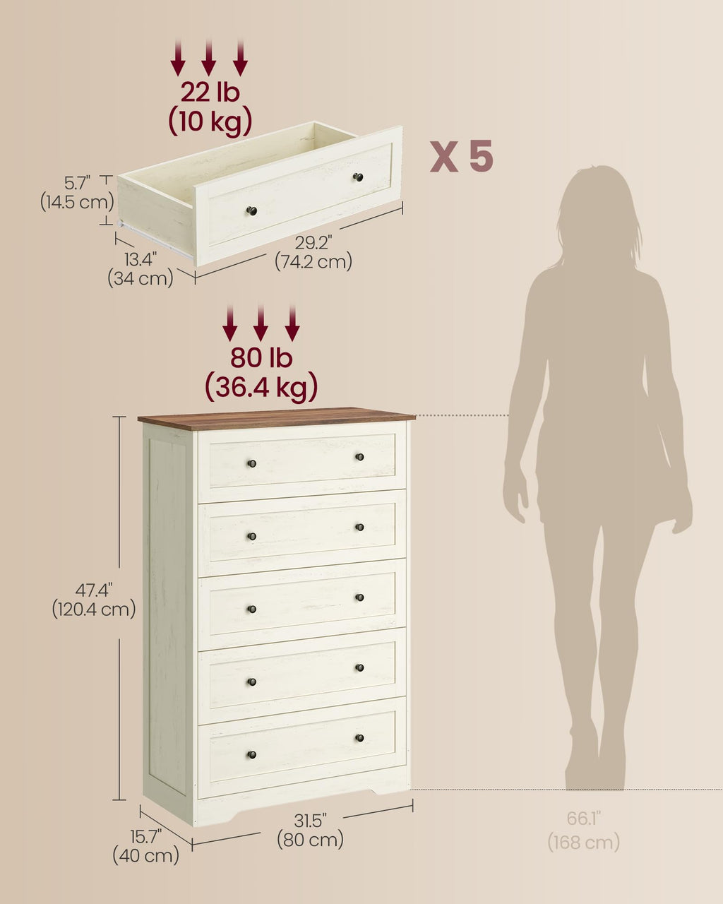 5 Drawer Dresser S334