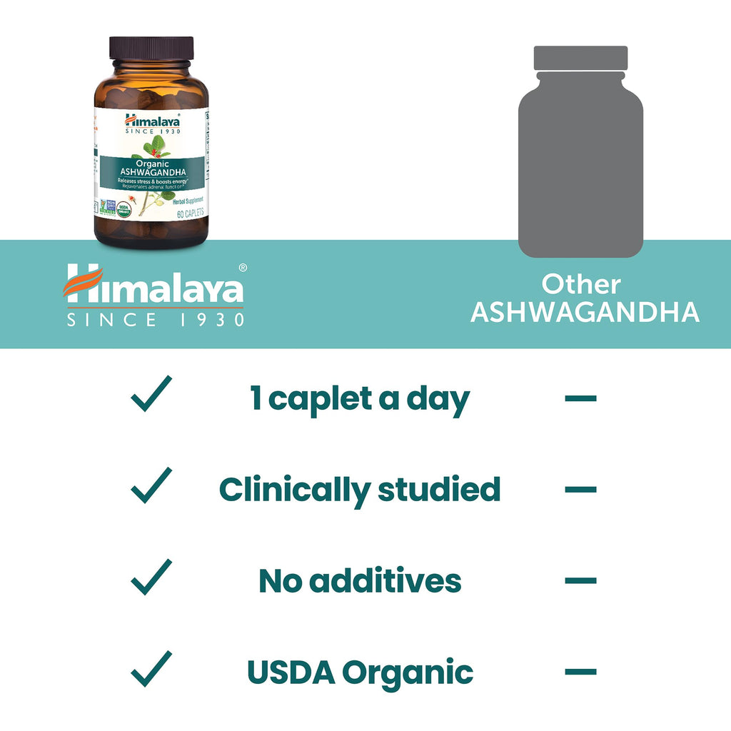 USDA Organic Ashwagandha Root 670 mg 60 Caplets V193023