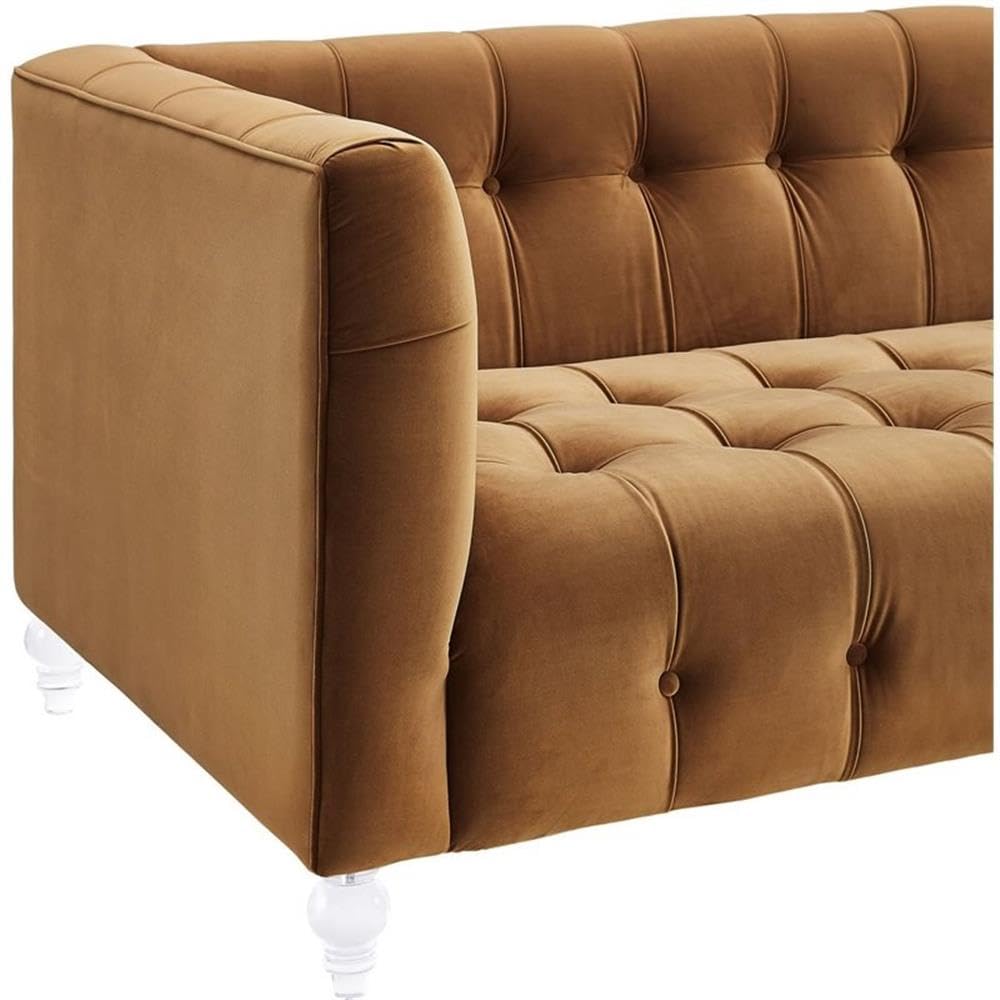 Velvet Upholstered Sofa with Tufted Seat and Back Z58185