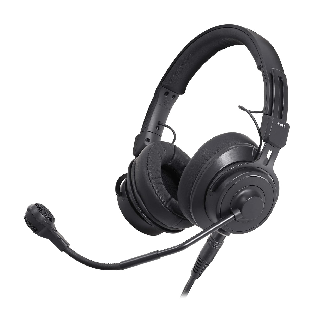 Black Broadcast Stereo Headset with Boom Microphone N13316