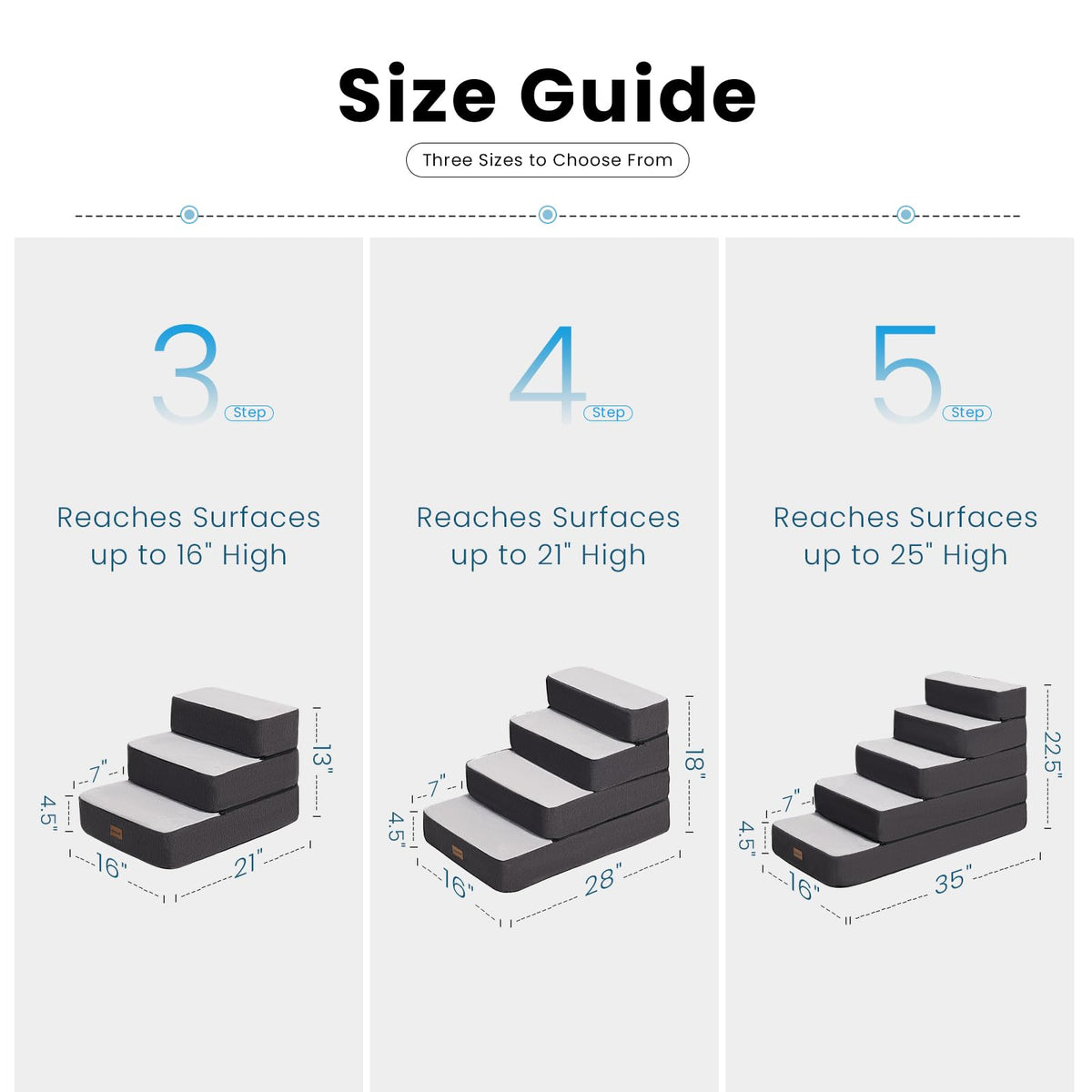 4-Step Adjustable Foldable Non-Slip Dog Stairs I378