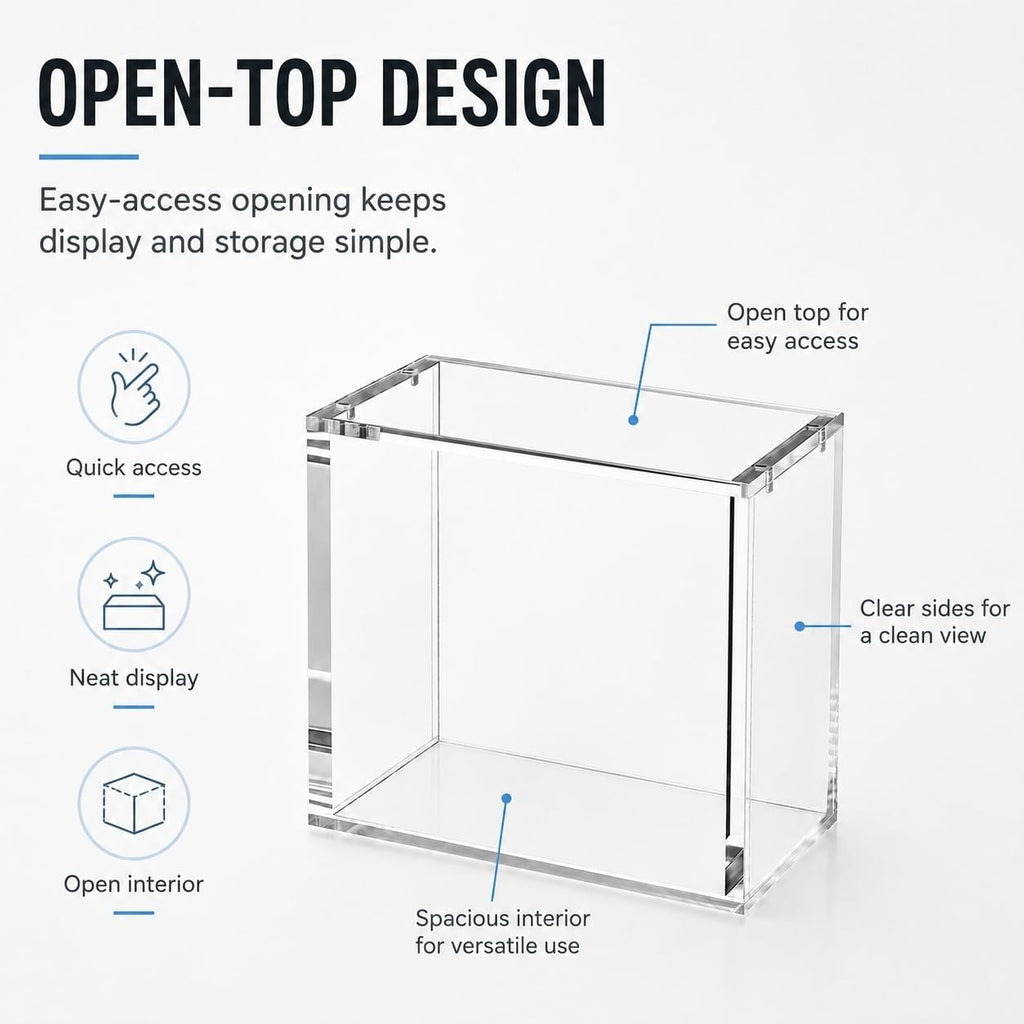 Display Case Stackable 2 Pack 5mm Acrylic Magnetic Lid UV Protection I693285