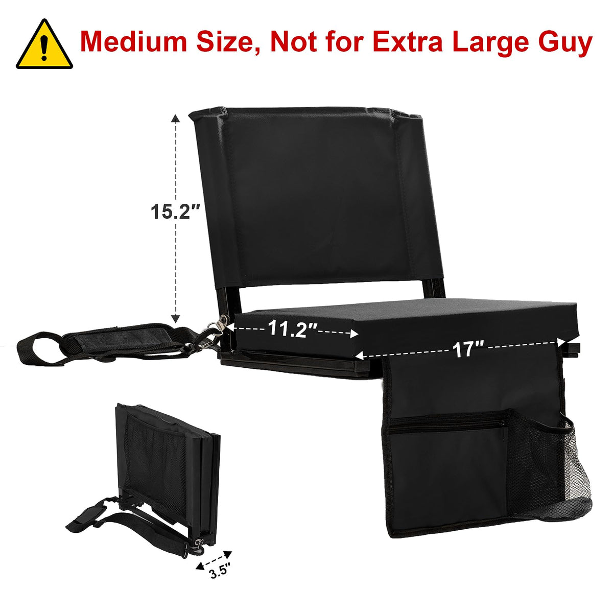 Folding Bleacher Seat with Back Support and Cushion S8992
