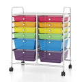 12 Drawer Rolling Storage Cart with Lockable Wheel Y5319