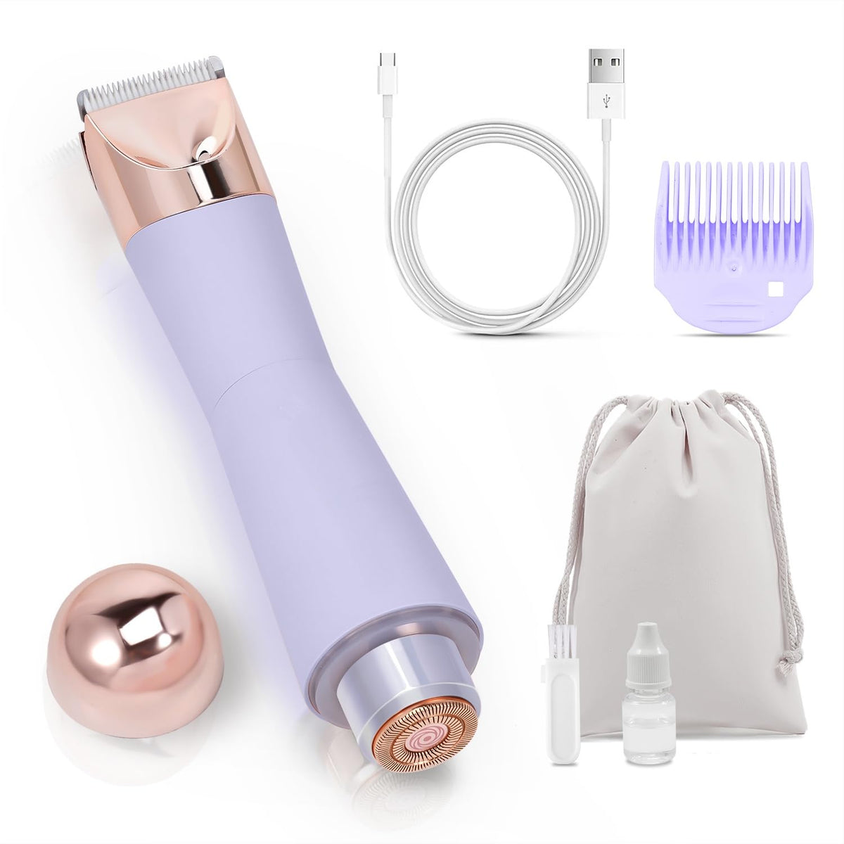2-in-1 Electric Razor and Pubic Hair Trimmer with LED Light H338655