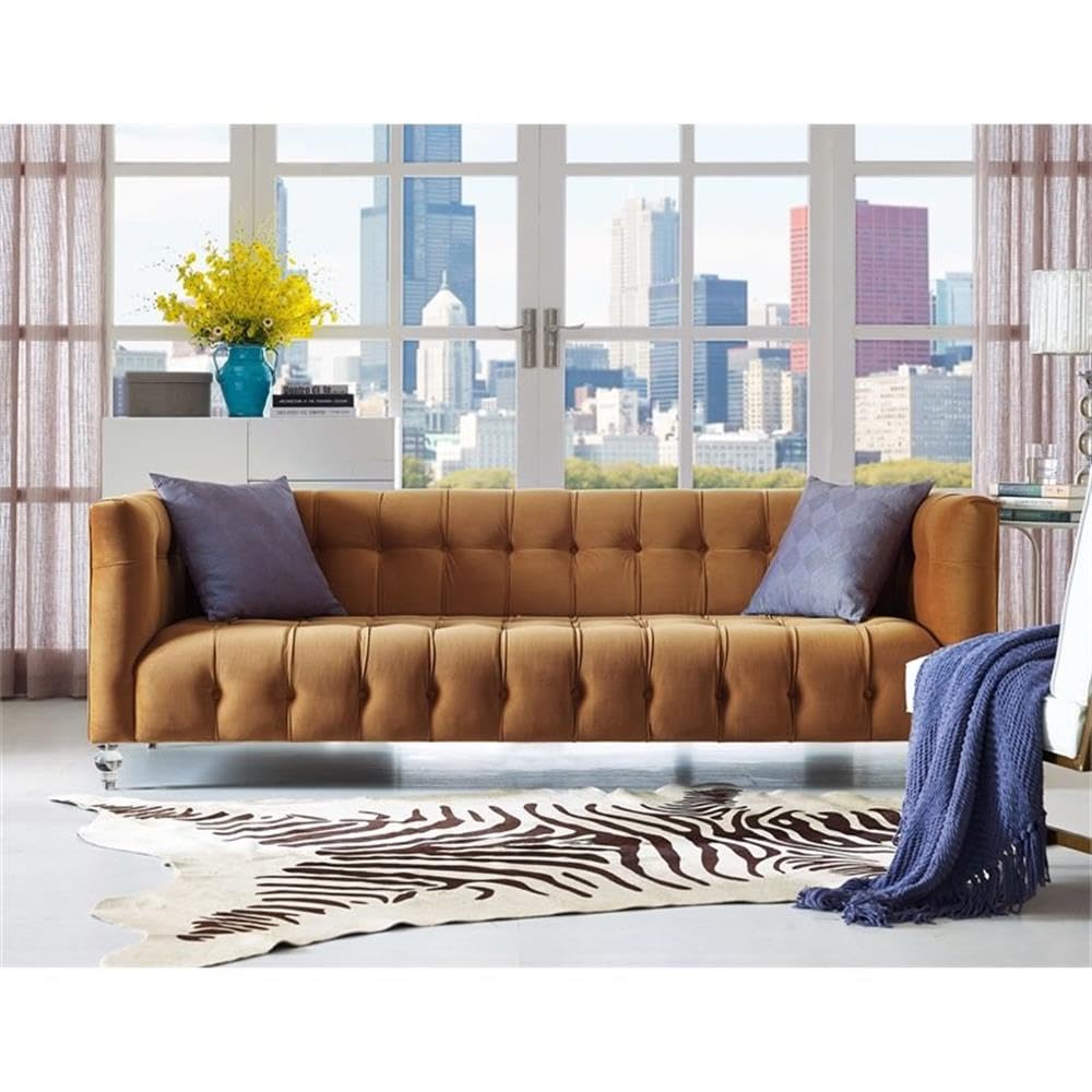Velvet Upholstered Sofa with Tufted Seat and Back Z58185