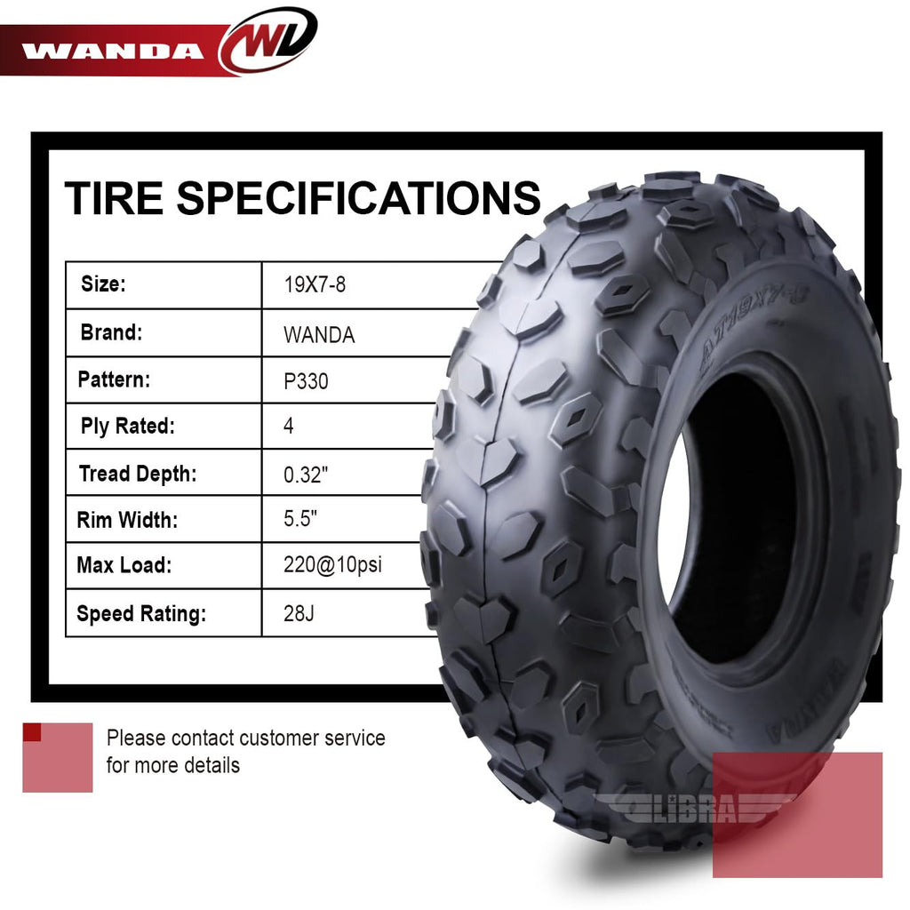 2 ATV Tires 19x7-8 Front O277
