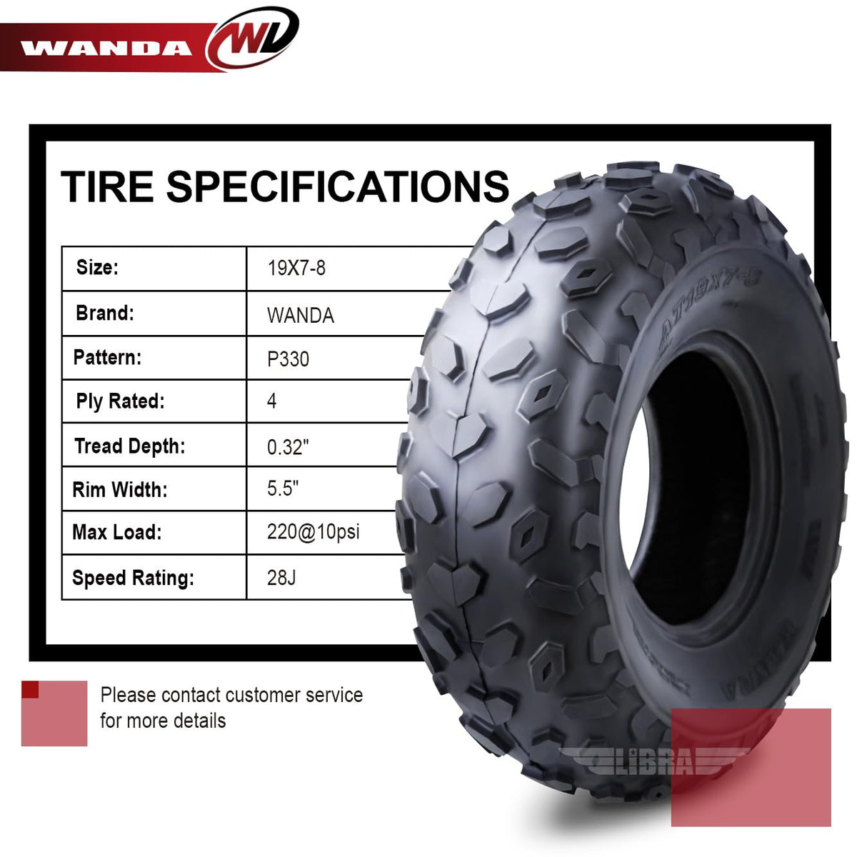 2 ATV Tires 19x7-8 Front O277
