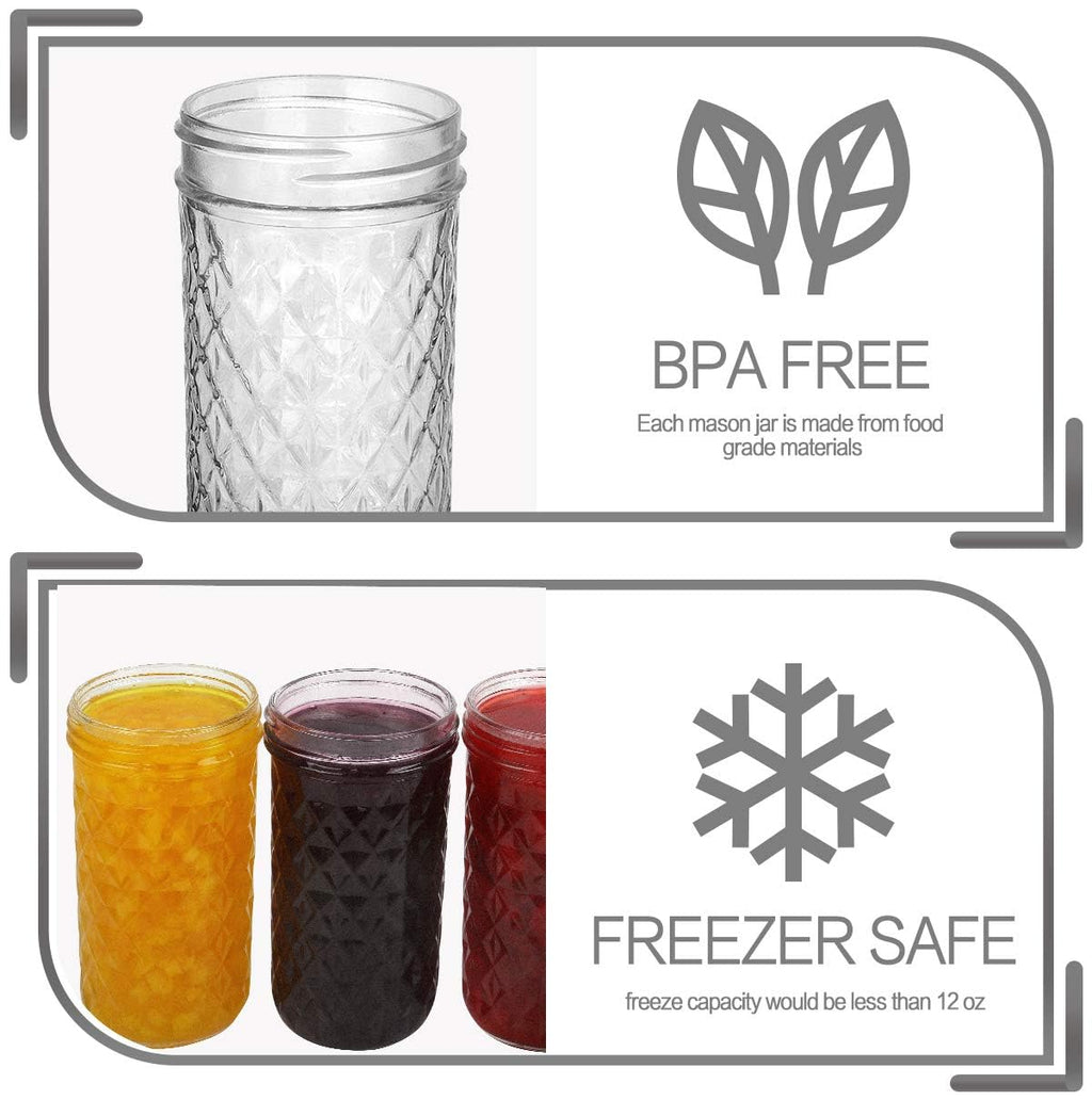 15 Pack 12 oz Mason Jars with Lids X168431