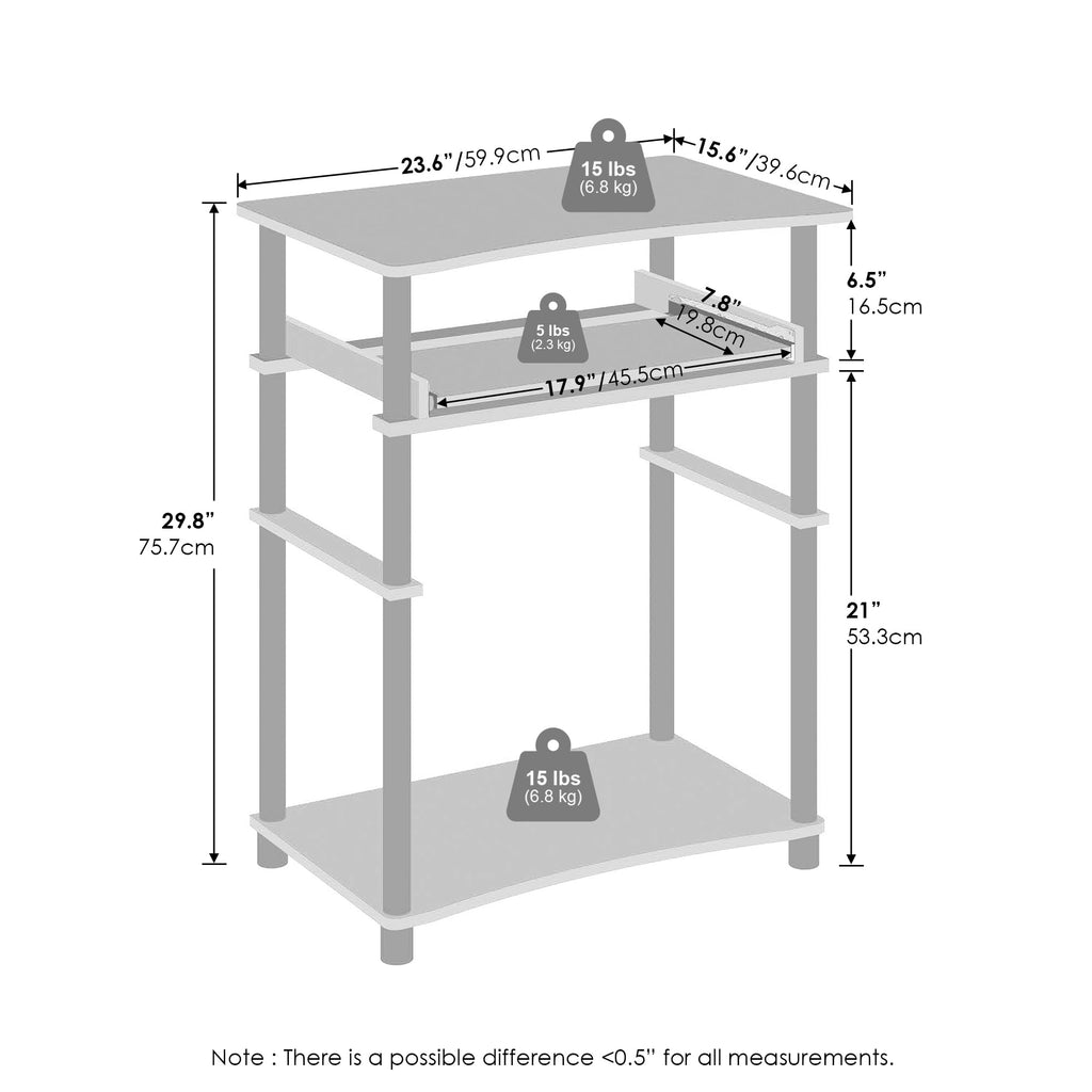 Black Desk with Keyboard Tray L347955