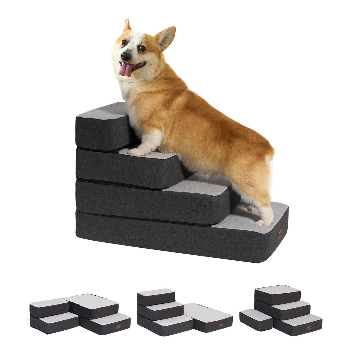 4-Step Adjustable Foldable Non-Slip Dog Stairs I378