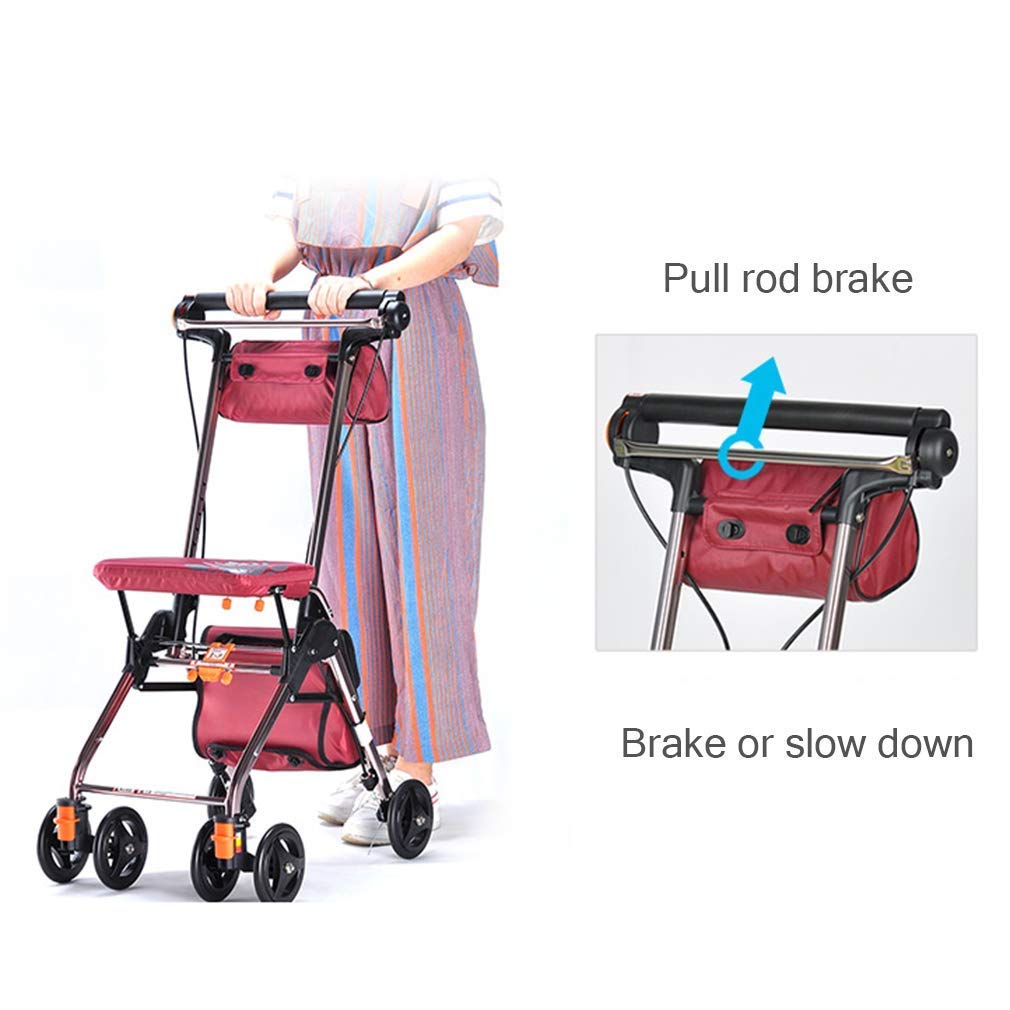 4 Wheels Foldable Rollator Walker with Seat V19799