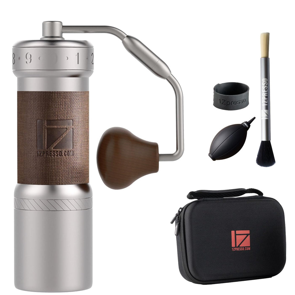 Manual Coffee Grinder Silver with Carrying Case Stainless Steel Conical Burr X4438