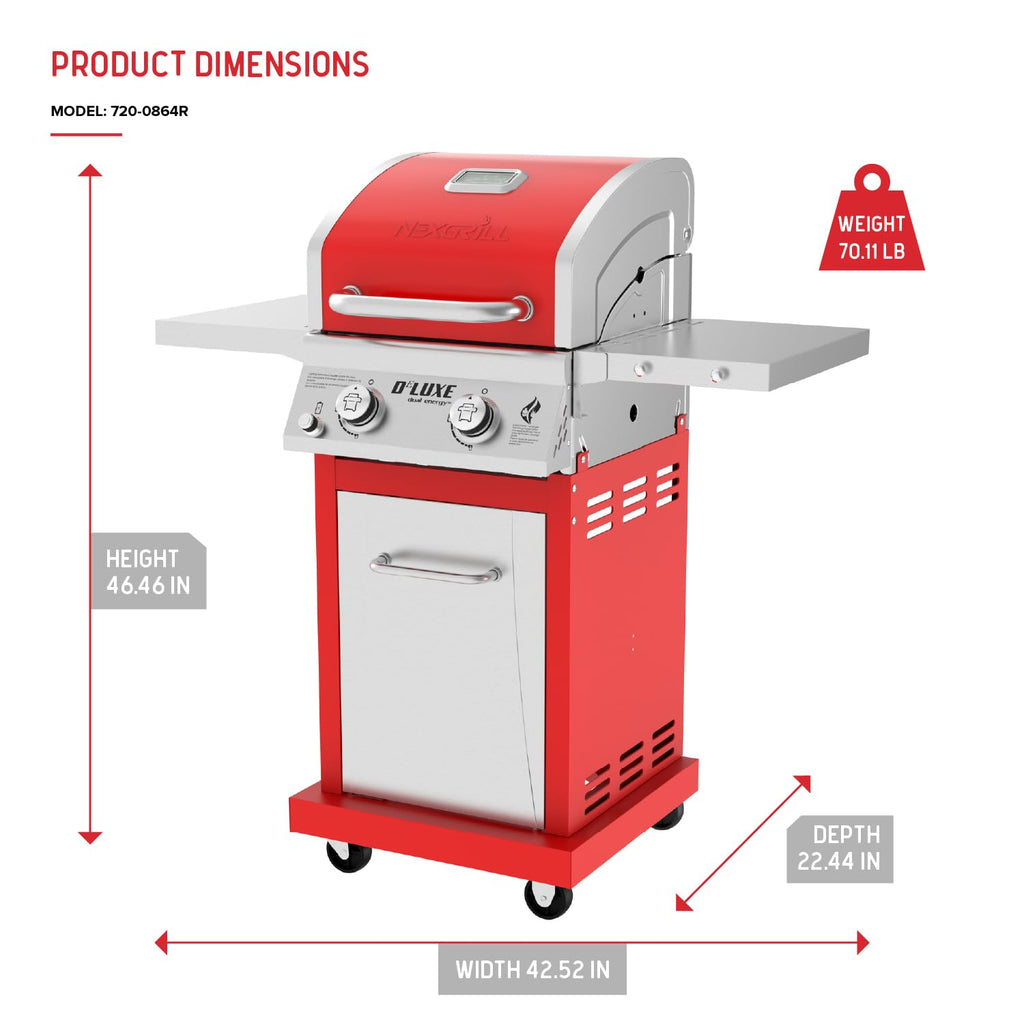 2 Burner Gas Grill with Foldable Shelves Z339