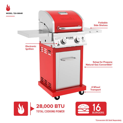 2 Burner Gas Grill with Foldable Shelves Z339