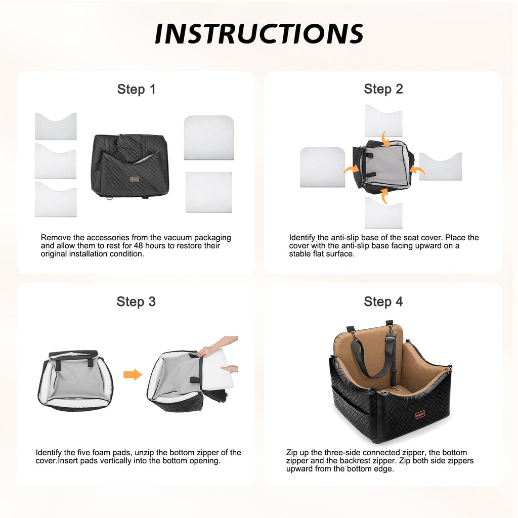 Waterproof PU Leather Dog Car Seat with Safety Belt G783144