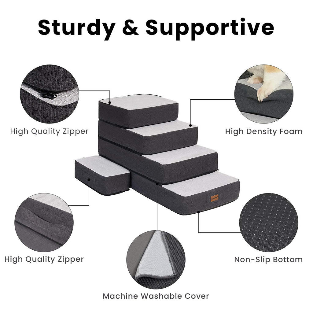 4-Step Adjustable Foldable Non-Slip Dog Stairs I378