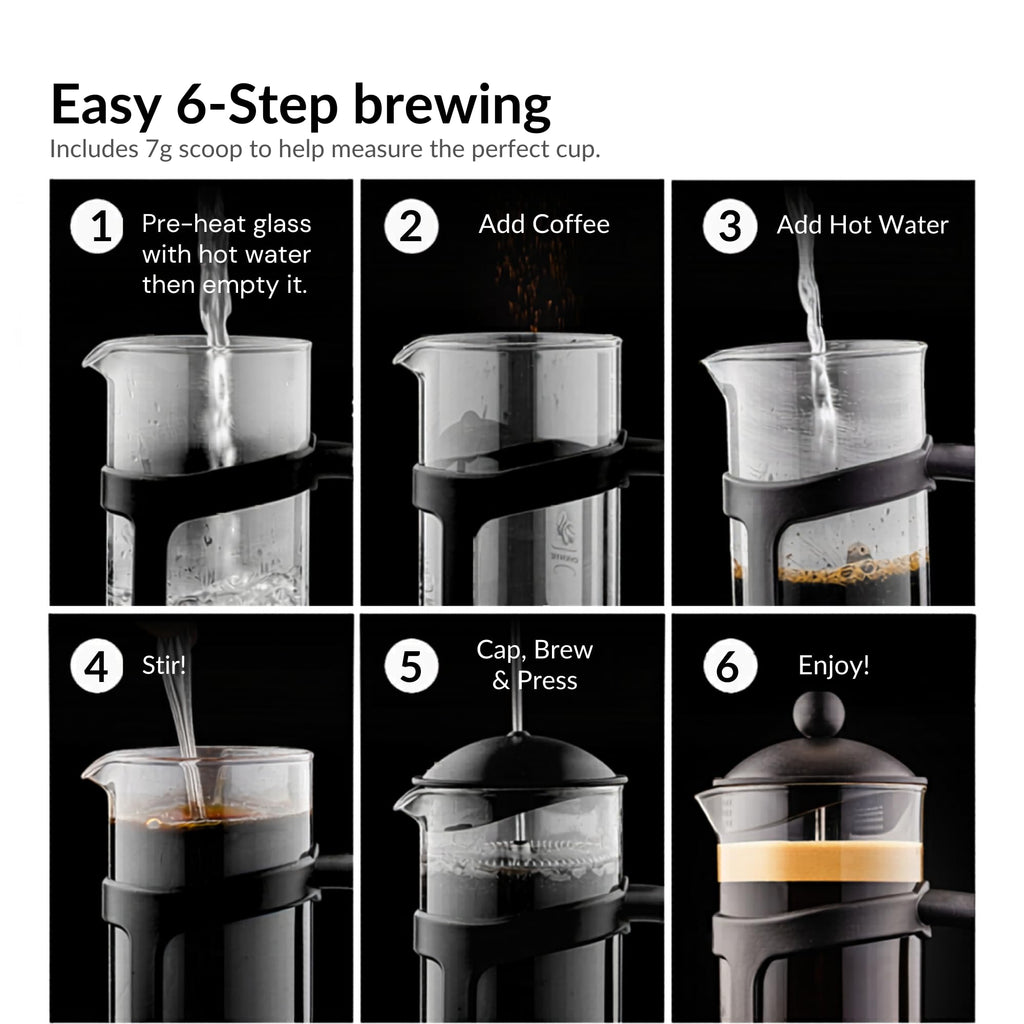 French Press Coffee Maker 12oz Black X71962