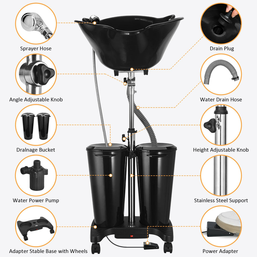 Portable Shampoo Bowl with Electric Pump M922224